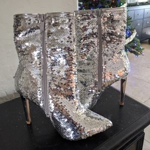 Sequins ankle boots